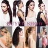 Highlight Body Wave Clip In Ponytail Extension For Black White Women Thick Hair Wrap Around Fake Natural Wavy Pony Tail Synthetic 4014402