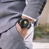 Armbandsur Biden Fashion Gold Dragon Sculpture Men tittar på automatisk mekanisk vattentät silikonband armbandsur relojes hombre 248g