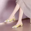 Scarpe eleganti VERCONAS Sandali da lavoro casual da donna Tacchi spessi Décolleté in vera pelle Primavera Estate Moda donna concisa di alta qualità