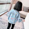 Coat for Girl Dot Girl Denim Coats Kids Spring Autumn Kids Jacka Casual Style Kids kläder 210412