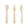 Disposable Dinnerware Bamboo Cutlery Set Include Knife, Fork and Spoon, Biodegradable Tableware