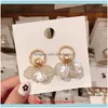 & Chandelier Jewelry Vintage Gold Color Multi Pieces Acrylic Shell Dangle Earrings For Women Fashion Statement Earring Drop Delivery 2021 Nh