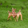 Miniatyr Deer Lover Cartoon Fawn Doll Moss Terrarium Creative Craft Micro Landscape Ornaments Desktop DIY Tillbehör RRE12127