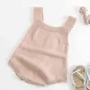 born Clothes Spring Rabbit Rompers Infant Sweet Knitted Overalls Bunny Jumpsuit Toddler Baby Girls Boys Clothing 210417