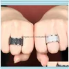 Band Jewelryband Rings مجوهرات خارج الأسود للرجال نساء مصممة فاخرة بلينغ دياموند فلاش الذهب سيير النحاس الزركون زوجين الحب 295E