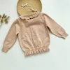 Baby Girls Hollow Out Cardigan Coats Mode Barn Outwear Långärmad Barn Sticka 1-7yrs 210429