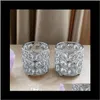 Uchwyty H7CMW7CM Glass Glass Crystal Candle Holder Wedding Centerpiece Dekoracja domu BU44B PQWAX