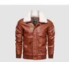 Mens Leather Jackor Vinter Höst Casual Motorcykel Pu Jacka Varm Coats Fashion Slim Outwear Man 211126