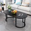 Small apartment home furniture oval coffee table modern minimalist living room low table Nordic light luxury creative imitation marble texture desk