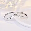 Love Sun Moon Couple Ring Band Lover Adjustable Rings for Women Men Engagement Wed Valentine's Day Student Gift Fashion Jewelry Will and Sandy