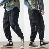 2022 Yeni Gevşek Uzun Pantolon Erkekler Kargo Pantolon Baggy Pantolon Moda Donatılmış Dipleri Sokak Giyim Hip Hop Cep Pantolon G220224