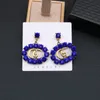 New style fashionable letter personality joker glass color diamond earrings trend European and American earrings