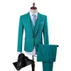 Męskie Garnitury Blazers Mody Lake Blue Formalne Biznes Dress Slim Fit Men 3 Sztuk Ślub Grienal Prom Party Tuxedos