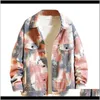 Vestes d'extérieur Manteaux Vêtements pour hommes Vêtements Drop Livraison 2021 Hommes Street Art Tie-Dye Veste Homme Casual AutomneHiver À Manches Longues Simple