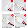 10st / lot LED Strip Connectors Lighting Accessories 2 Pin 8 mm 10mm NO LOLDERING POWER WIRE Connector 2pin för 2835/5050 LED-remsor Trådar PCB-band