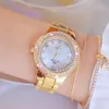 다이아몬드 시계 여성 유명한 브랜드 로마 숫자 다이얼 숙녀 손목 시계 드레스 여성 골드 시계 몬트르 Femme 210527