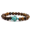 Sea Turtl Turquoise Natural Stone Bead Elastic Adjustable Natural Stone Bracelet For Men Women Unisex