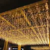 Strings Strings 5m Christmas Garland LED Gordijn Icicle String Lights Droop 0.40.6m AC 220V Garden Street Outdoor Decoratief