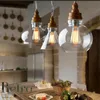 Mini Clear Glass Shade Pendant Lamp Industriell Lighting Fixture Kitchen Island Bar Hotell Shop Antik LED takljus