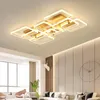 Lampada da soffitto per interni quadrata grande blu oro Moderno soggiorno semplice Camera da letto Studio da pranzo Luci a LED montate su superficie