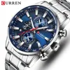 Zegarki dla mężczyzn Top Luxury Brand Curren Quartz Mens Watch Sport Wodoodporne Zegarki Wrist Chronograf Data Relogio Masculino 210804