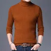 Suéter de cuello alto Jacquard de otoño e invierno para hombre, suéter grueso y cálido informal a la moda, ropa de marca para hombre 210813