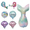 Party Favor Bande Dessinée Sirène ballon queue de poisson Anniversaire Ballon Fête décoration de fête en aluminium film ballons T2I52484