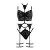 Erotische dames sexy nachthemd crotchless ropa interieur femenina lingerie set ondergoed kanten mesh peer nachtwear268a