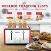 Hurtownia Sprzęt przetwórstwa spożywczego 4 Plastry Geek Szef kuchni Ze Stali Nierdzewnej Extownie-Wide Taster Dual Control Panel Bagel0Function 6 SHADE Ustawienia Pieczenie Chleb