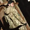 Gymkläder Vinterjackor för män+ Byxor Fleece Varma huvkappor Military Tactical Jacka Parkas Tjock termisk vindjacka Uniform