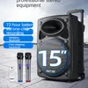 Taşınabilir Hoparlörler 20 inç Büyük Açık Bluetooth Hoparlör 50 W Yüksek Güç 3D Stereo Subwoofer Kablosuz Mikrofon Ev Karaoke Müzik Merkezi