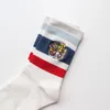 Rozmiar 35-42 Autumn Winter Tiger Haftery Socks Men Women Designer Wysokiej jakości oddychający bawełniany środkowy tuba Fashion Unisex Sports Stockings Unisex 2pcs/Lot