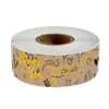 7.5 * 2,5cm 120pcs Tack Kraft Paper Stickers Etiketter med guldfolie Hommade Baking Självtätning Presentförpackning Klistermärke
