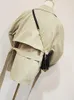 Damskie okopy płaszcze mody garnituru Lapel Cape Pas w talii Slim-Fit Windbreaker Jacket 0908 Kobiety