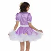 Sissy Girl Lockable Maid Bow Dress Costume Satin Puffy Crossdress Costume Transgenre pour Animation Exposition Beach Holiday Sexy 245e