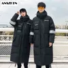 Anszktn 2021 Novo YR097-P200 Moda Mens de Algodão Jaqueta de Inverno Homens Moda Espessa Parkas Quentes Pele Branco Pato Down Casacos Casual Y1103