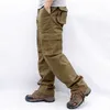 Mäns Overaller Lastbyxor Multi Fickor Militär Taktiskt arbete Casual Pants Pantalon Hombre Streetwear Army Rakbyxor 210714