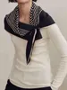 Швеция бренд Totem полоса простой дизайн 100% шелковые квадратные шарфы с модным отверстием Ins - стиль роскошных женщин Scarf 211110