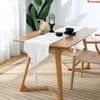 Enkel modern solid vit / svart bord löpare tofs dekorativ bomull löpare för möbler täcka te hem textil 210628