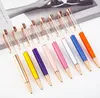 Rose Gold Metal Pen Empty Tube DIY Self-filling Floating Glitter Dried Flower Crystal Pen Ballpoint Pens School Office Student Writing