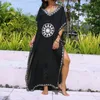 تغطية Womail UPS Women Embroidery Cotton Beach Up Swimsuit Bikini Tunics for Beachwear Strand Jurkjes W30427 sarongs