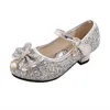 filles talons hauts princesse chaussures enfants bling cuir étudiants montrent argent blanc printemps et automne fille 210713