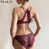 NXY SEXY SET Vacker Back Bra Set Tunn Bomull Brassiere Broder Svart Sexig Underkläder För Kvinnor Bras Wire Free Lace Underkläder 1129