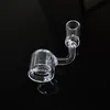 2mm Thick Quartz Thermal Banger Domeless Nail OD 28mm Clear Bottom 14mm 18mm Male Female Joint 90 Degree Smoking Accessories