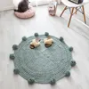 Nórdico Ins Round Play Mats Bebê Cobertor De Tricô Bola Tapete Tapete Crianças Quarto Berço Decoração Decoração Decoração Fotografia Adereços