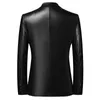 SHAN BAO herbst marke männer leder anzug jacke klassischen stil business casual männer plus größe bankett anzug schwarz 211018