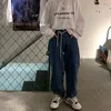 Goth bolsillo grunge jean streetwear casual baggy y2k estética recta denim pantalones vaqueros de talle alto pantalones de carga sueltos 220310