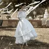ثياب زفاف بيضاء منخفضة منخفضة من الدانتيل قبالة فساتين الزفاف على الشاطئ الكتف مع جيوب خط ساتان بوهيمي فيستديو دي نوفا 326 326