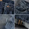 Jeans masculinos Dark American Moda Slim Fit Small Calças Retas Juventude Calças Casuais Simples Designer Boy Wear 287
