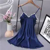 Laço sleepshirts mulheres roupas de verão sleep wear sem mangas lingerie pijamas robe vestido de seda moda sexy camisola wo242w